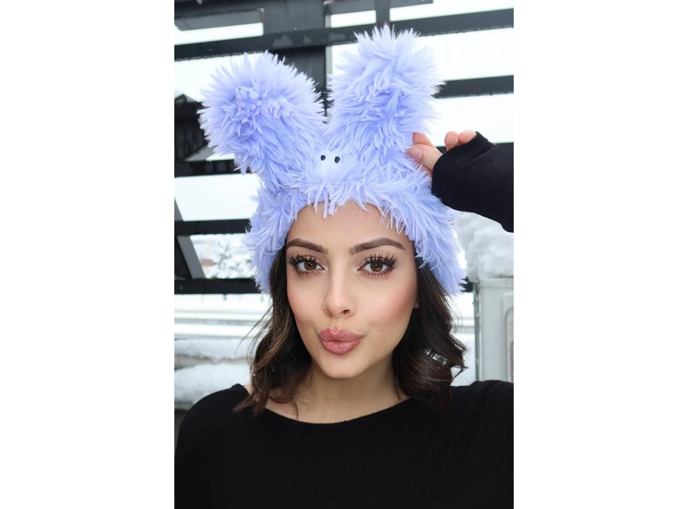 Mor Renk Canavar Figürlü Peluş Saç Bandı