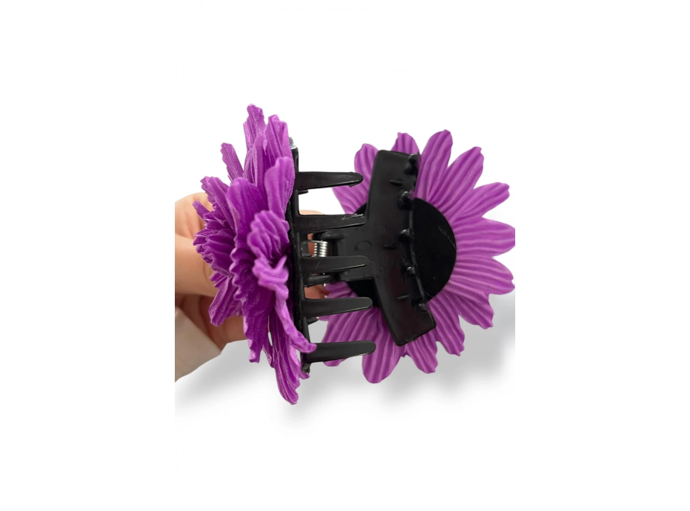 Mor Renk Çiçek Figürlü Mandal Toka