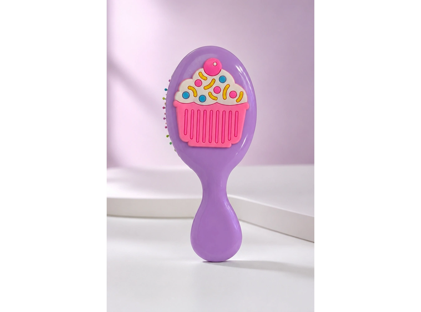 Mor  Renk Cupcake Figürlü Çocuk Saç Tarama Fırçası/Tarak