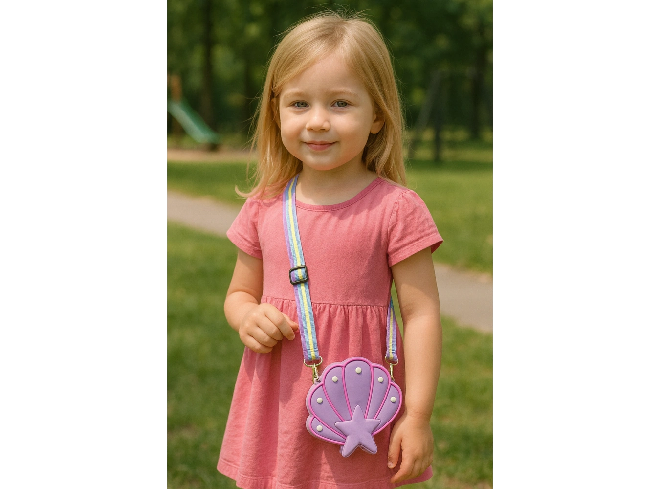 Mor Renk Deniz Kabuğu Figürlü Çocuk Çanta