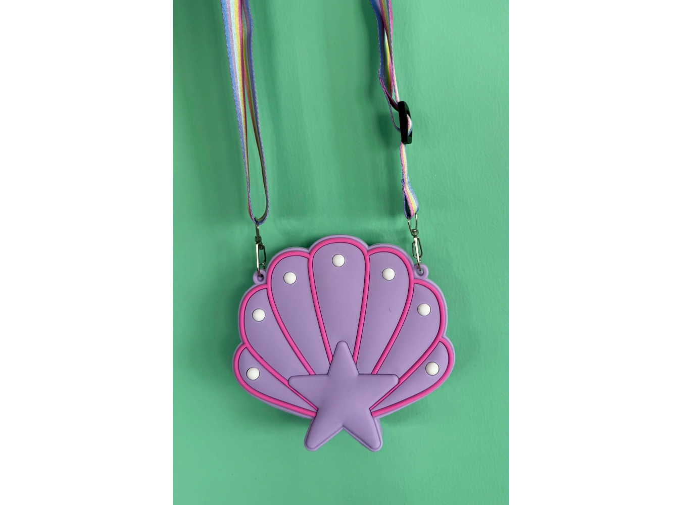 Mor Renk Deniz Kabuğu Figürlü Çocuk Çanta