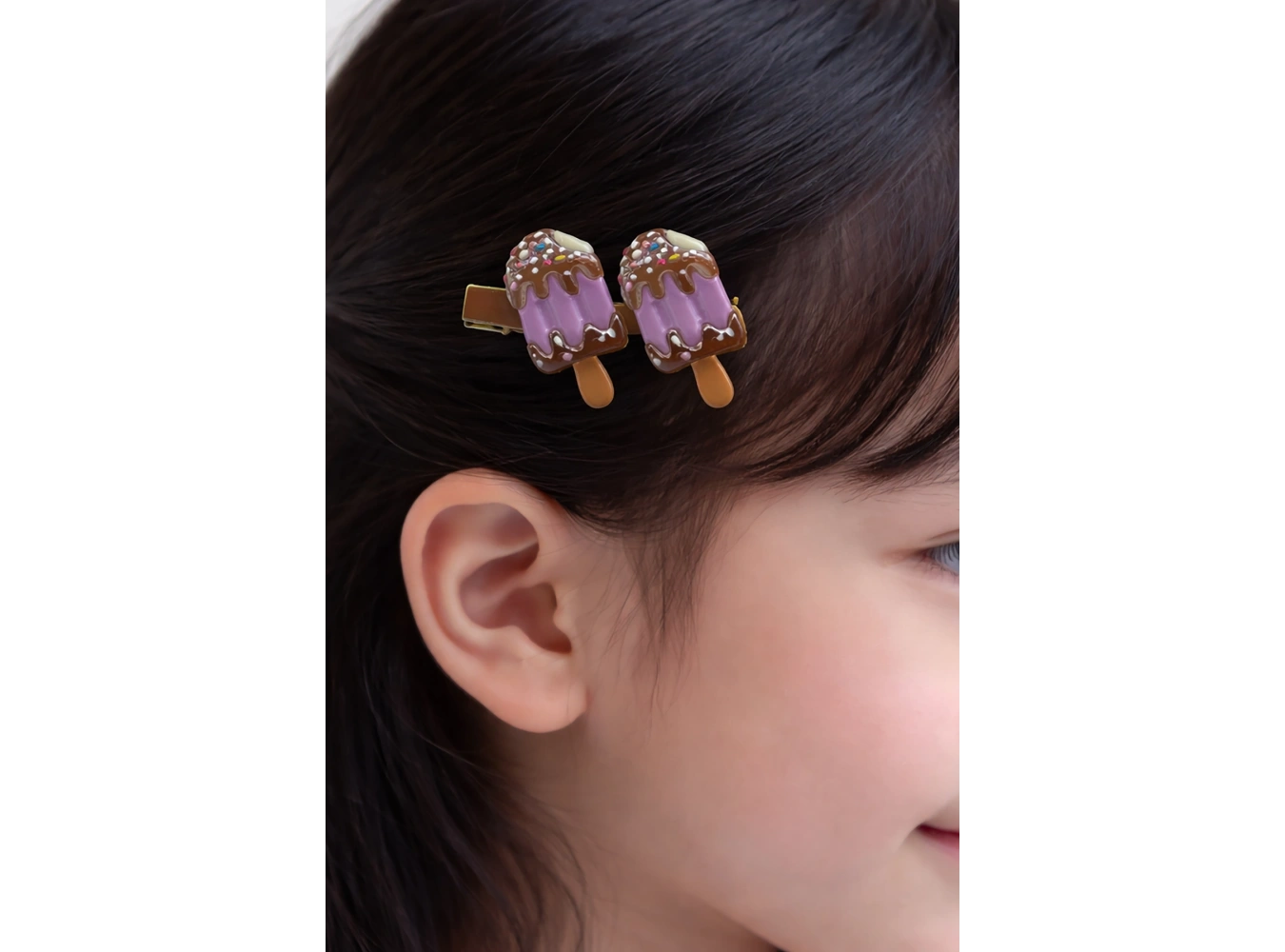 Mor Renk Dondurma Figürlü Yan Toka