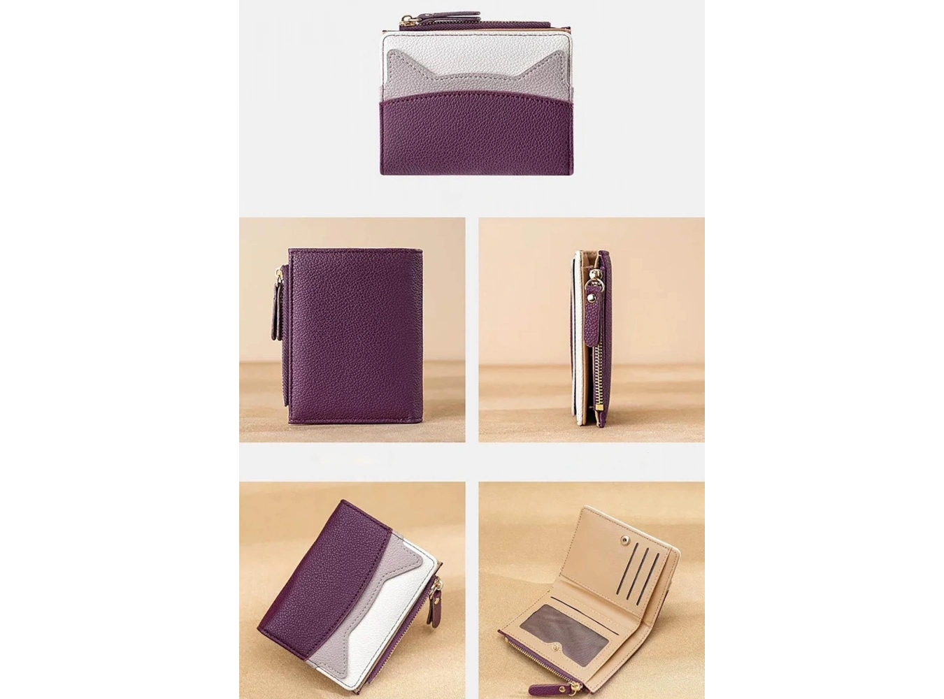 Mor Renk Kadın Deri Cüzdan/Kartlık