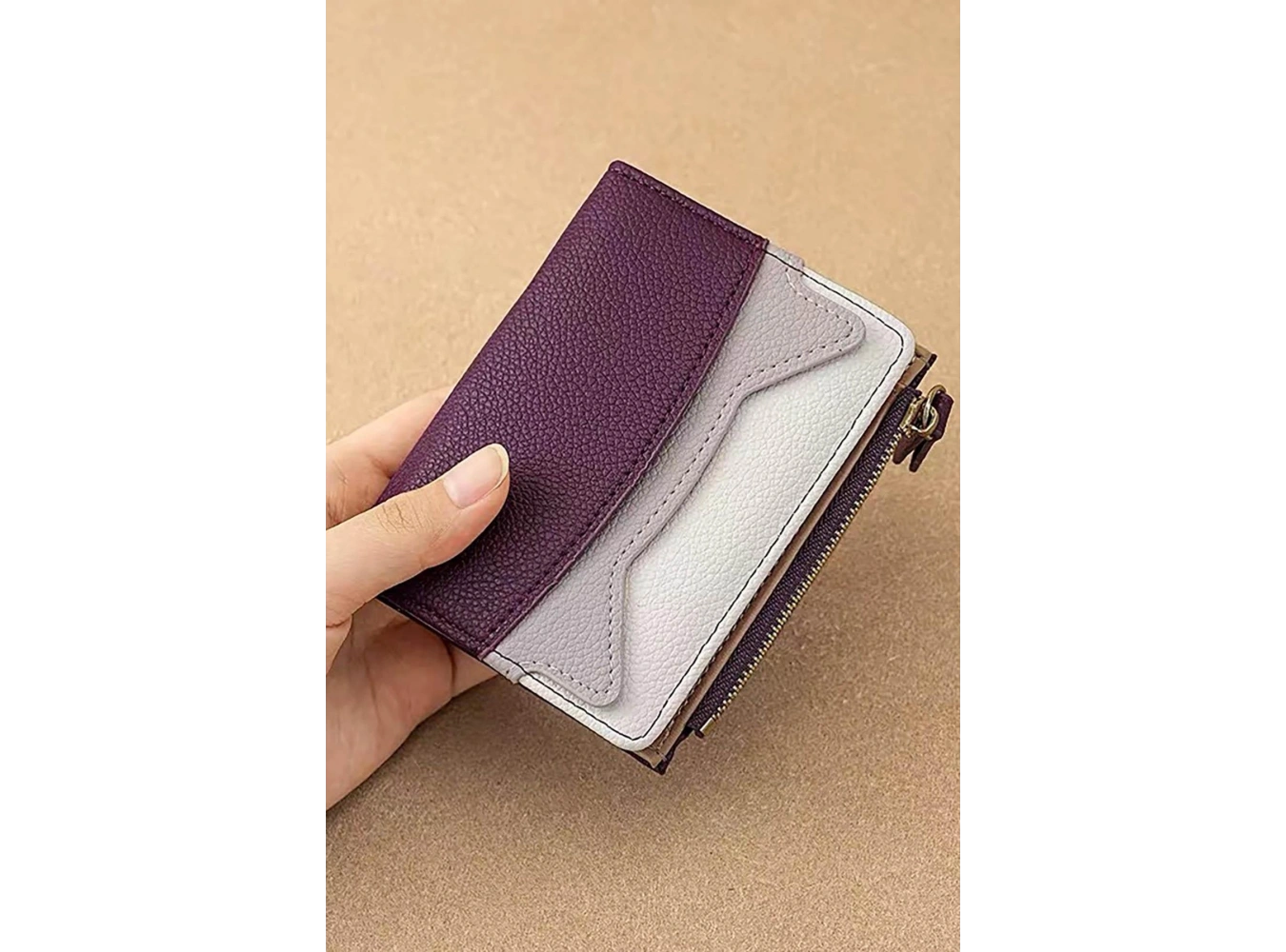 Mor Renk Kadın Deri Cüzdan/Kartlık
