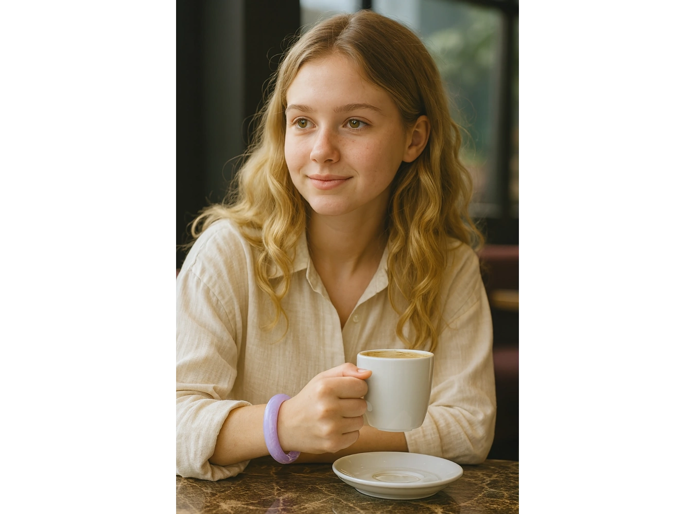 Mor Renk Kalın Kemik Mika Bileklik