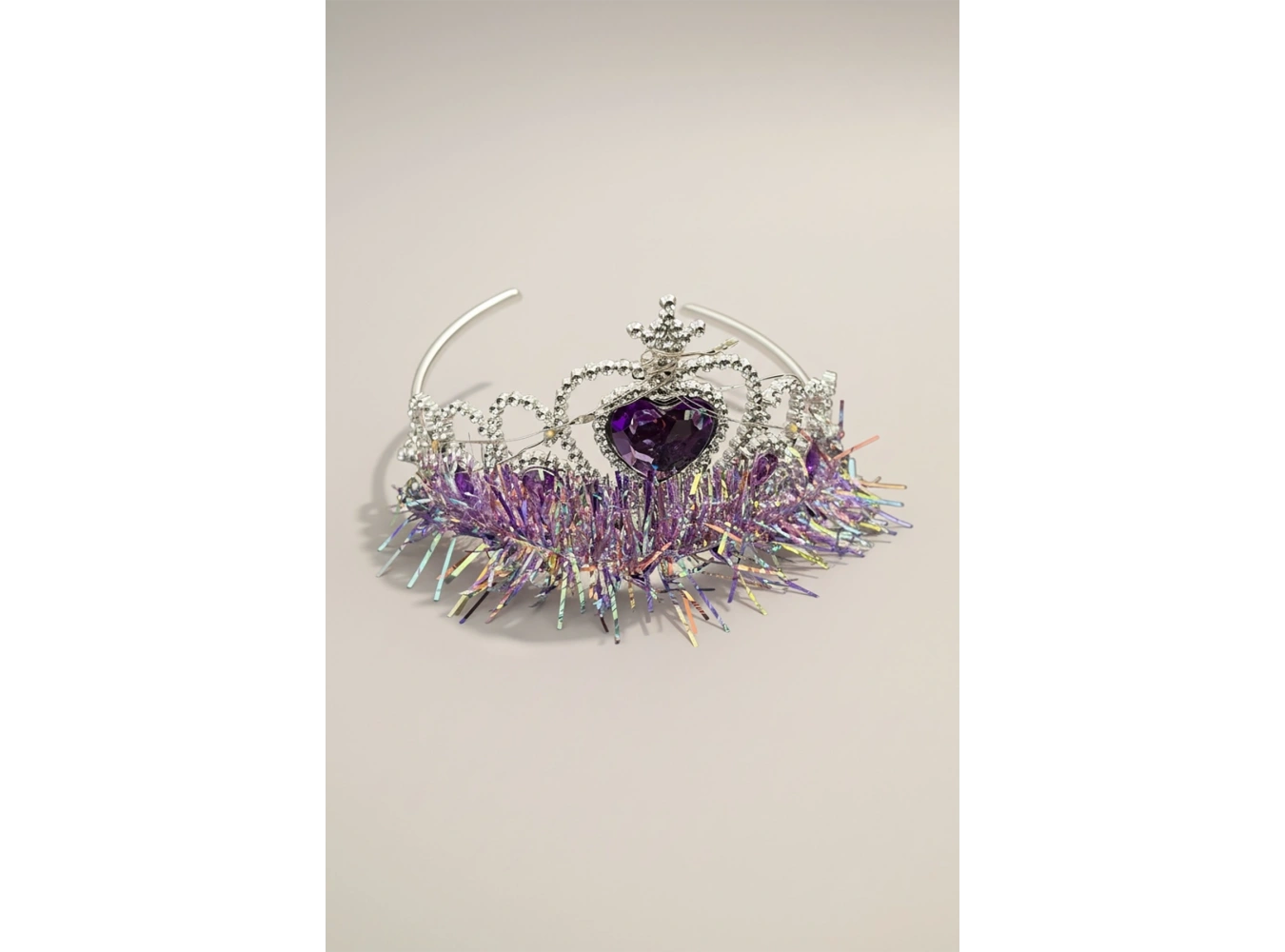 Mor Renk Kalp Figürlü Işıklı Prenses Çocuk Taç