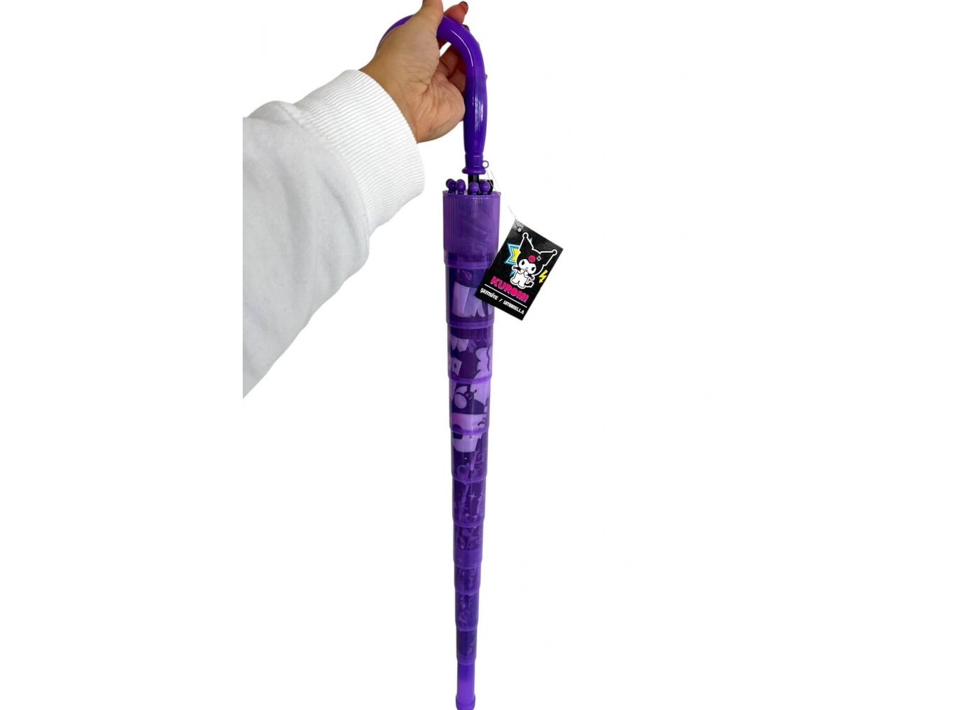 Mor Renk Karışık Figürlü Kılıflı Çocuk Şemsiye