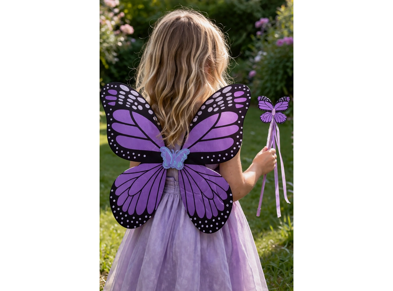Mor Renk Kelebek Figürlü Kanat / Asa Set