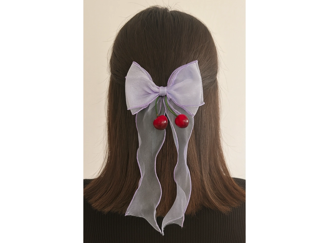 Mor Renk Kiraz Figürlü Kurdele Otomat Toka