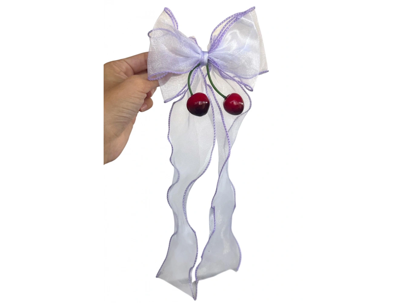 Mor Renk Kiraz Figürlü Kurdele Otomat Toka