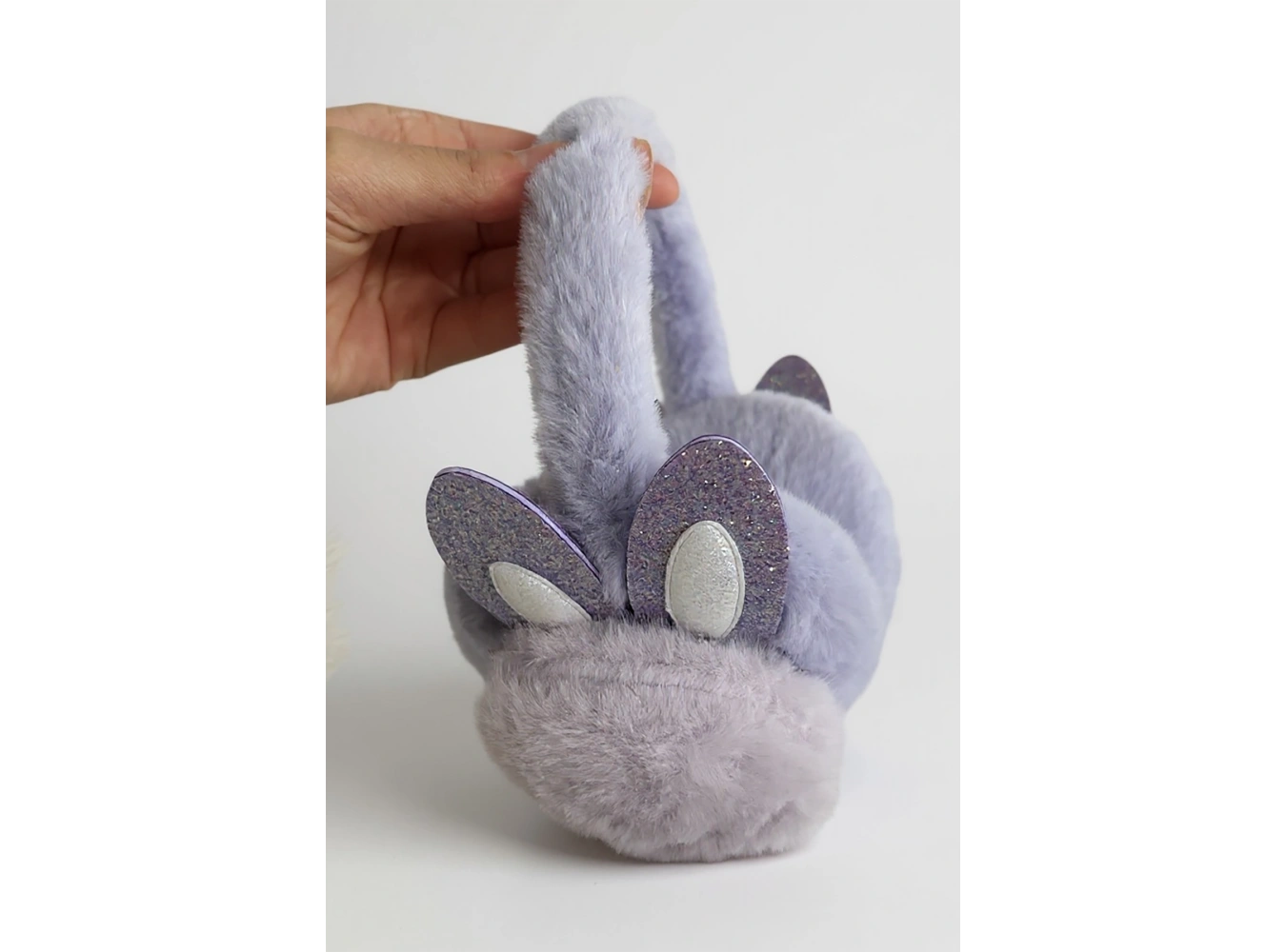 Mor Renk Kulak Figürlü Peluş Kulaklık