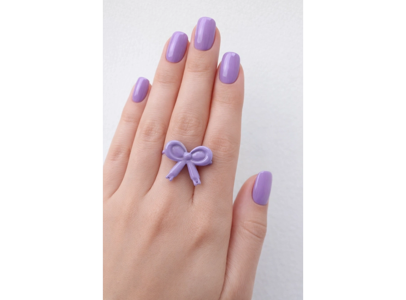 Mor Renk Kurdele Figürlü Ayarlanabilir Yüzük