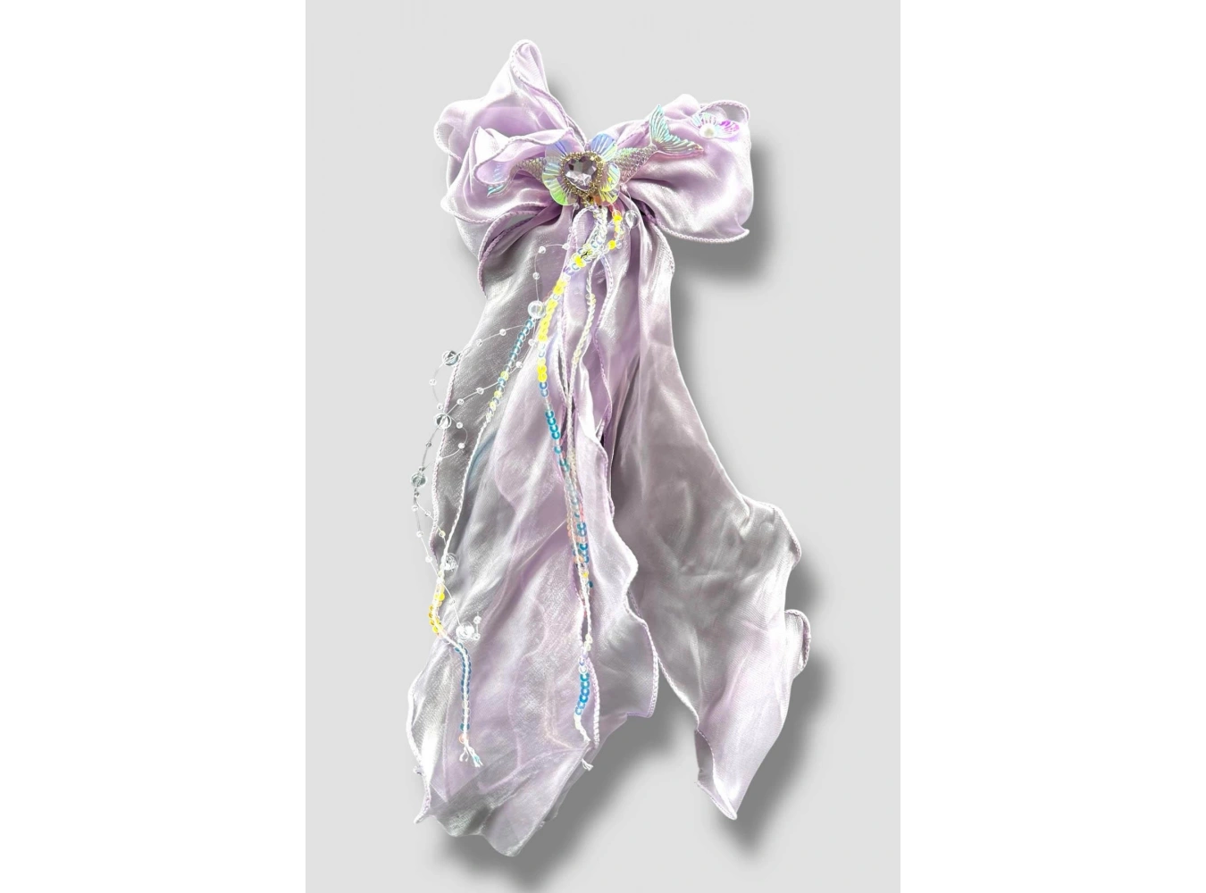 Mor Renk Kurdele Figürlü Kuyruk Detaylı Pens Toka