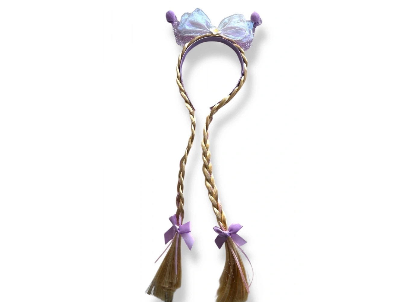 Mor Renk Kurdele Figürlü Örgü Detaylı Çocuk Taç