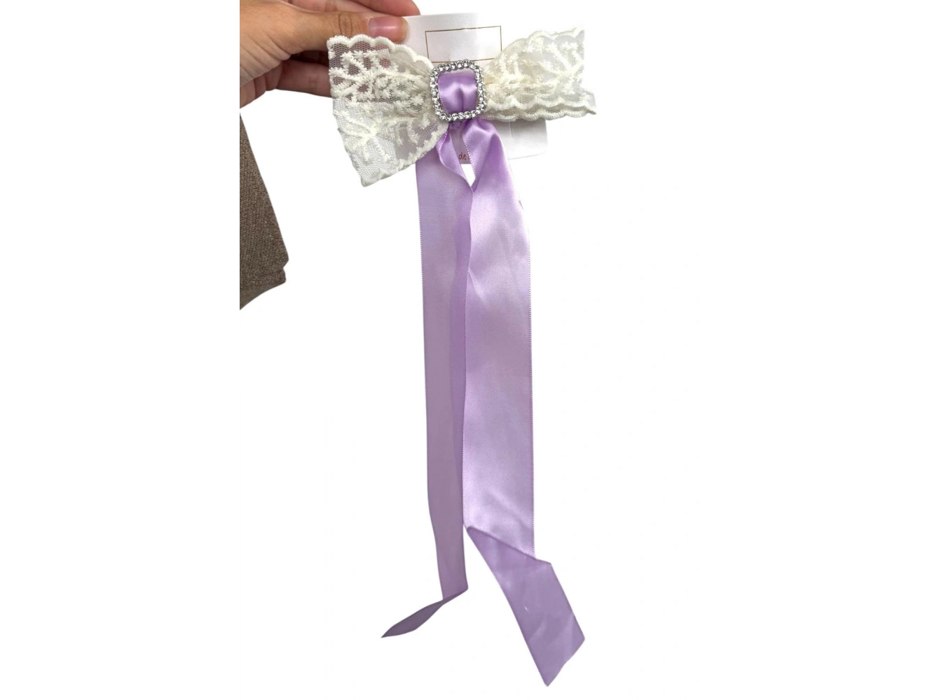 Mor Renk Kurdele Figürlü Taş Detaylı Otomat Toka