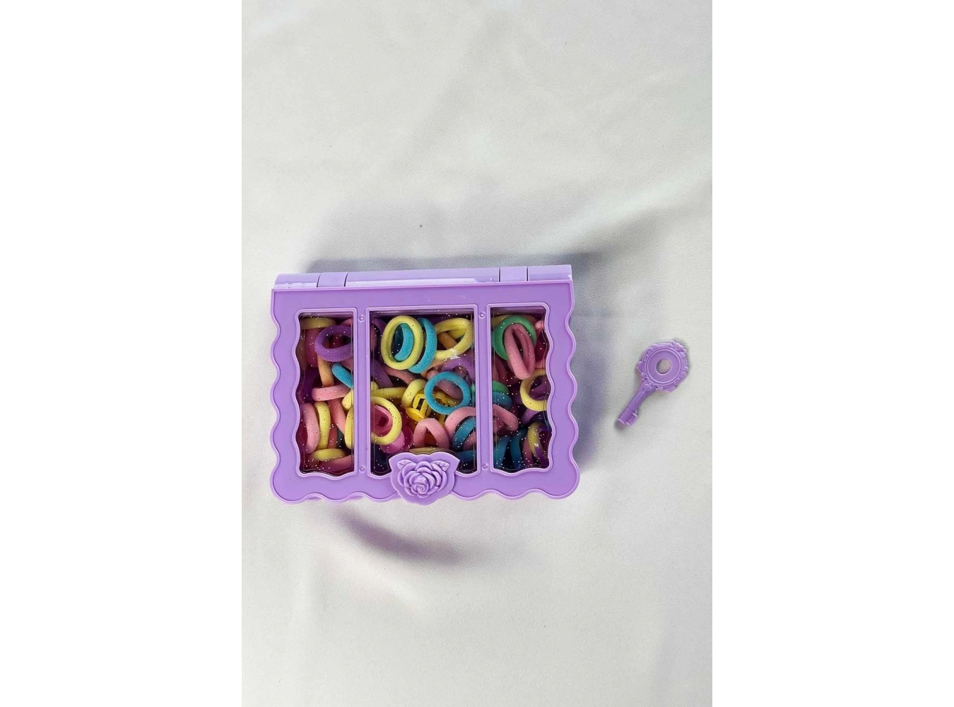 Mor Renk Kutulu Havlu Toka Set