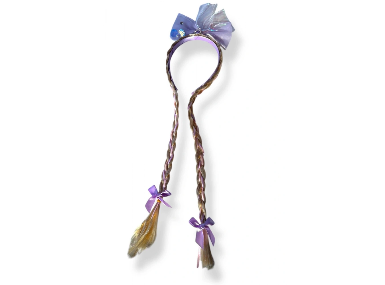 Mor Renk Kuyruk Figürlü Örgülü Çocuk Taç
