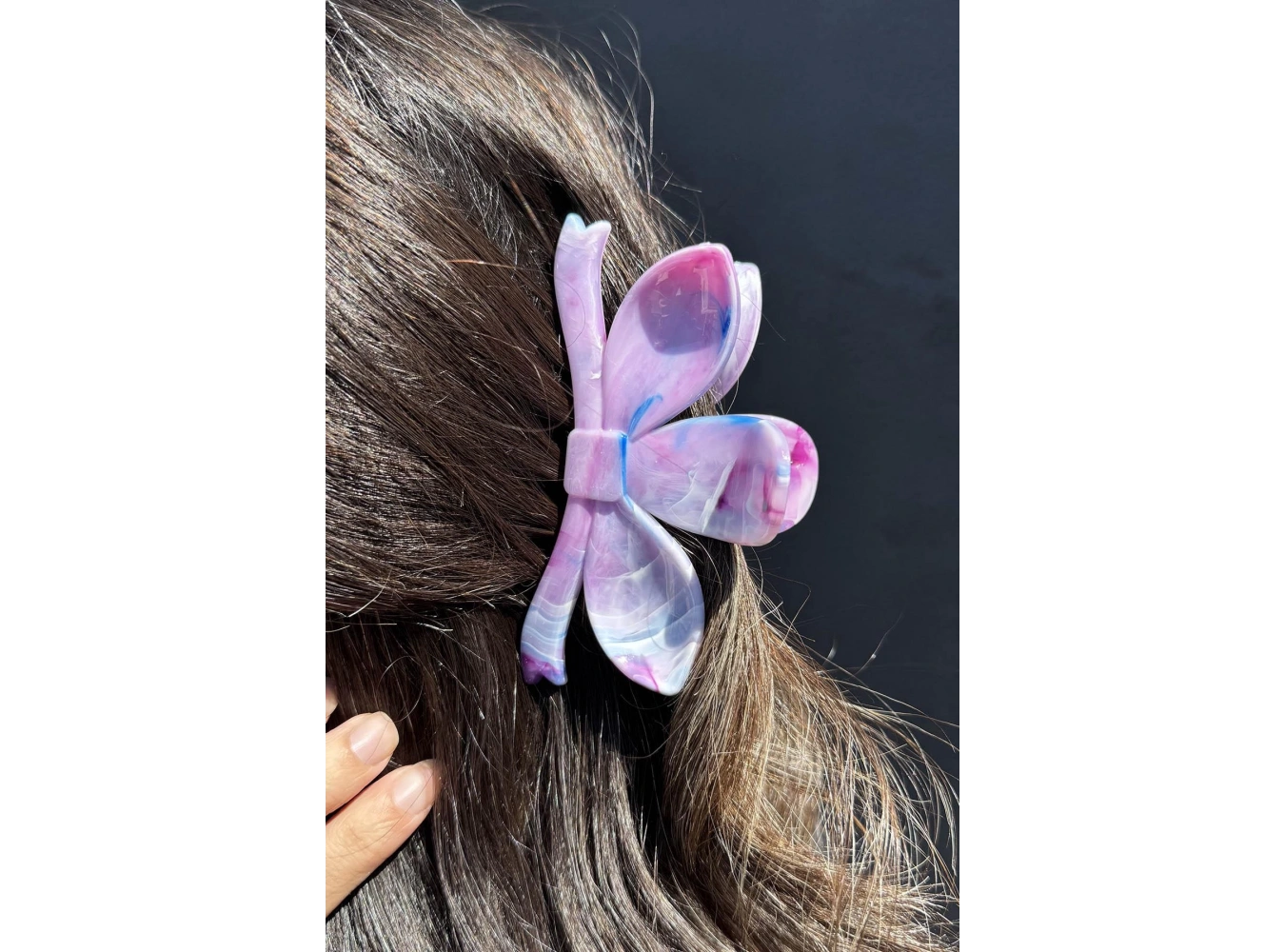 Mor Renk Mermer Desenli Kemik Mandal Toka