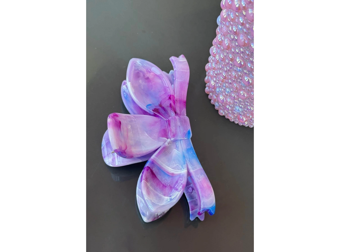 Mor Renk Mermer Desenli Kemik Mandal Toka