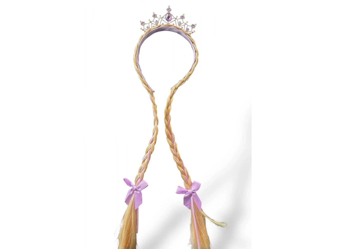Mor Renk Örgü Saç Detaylı Taç