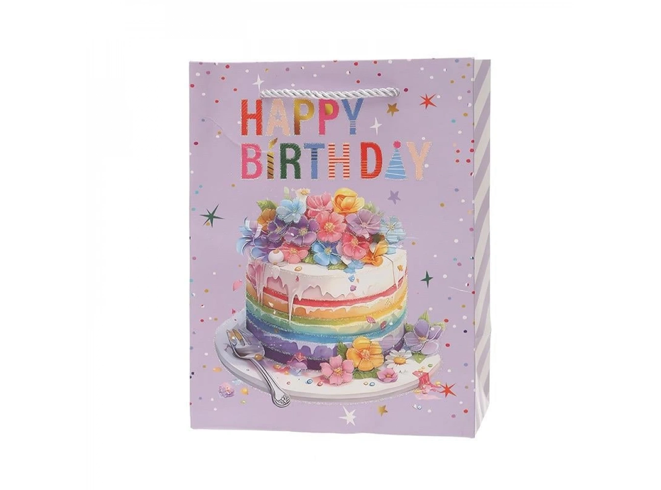 Mor Renk Pasta Figürlü Karton Çanta