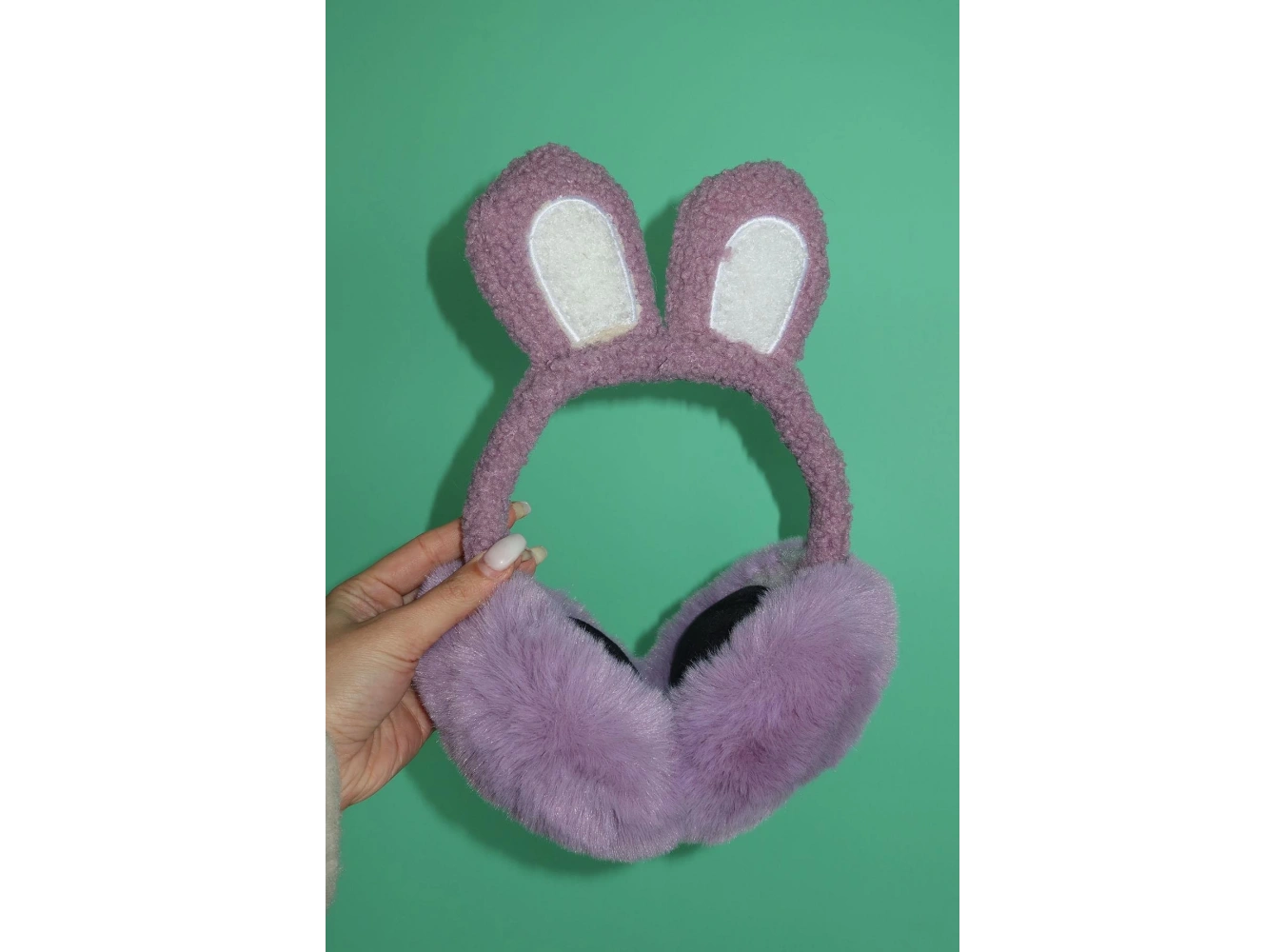 Mor Renk Peluş Kulaklık