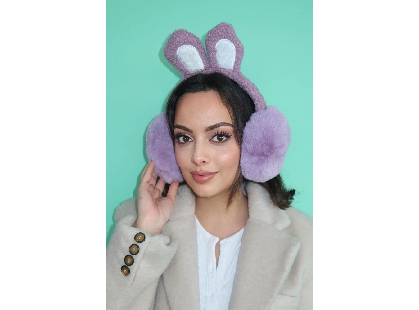 Mor Renk Peluş Kulaklık