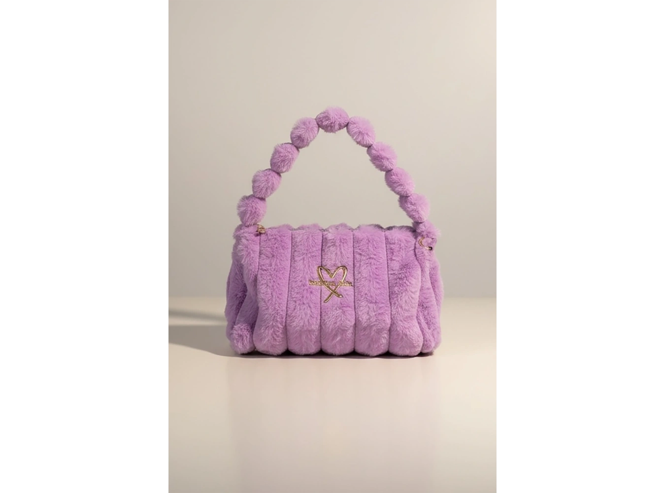 Mor Renk Peluş Makyaj Çantası