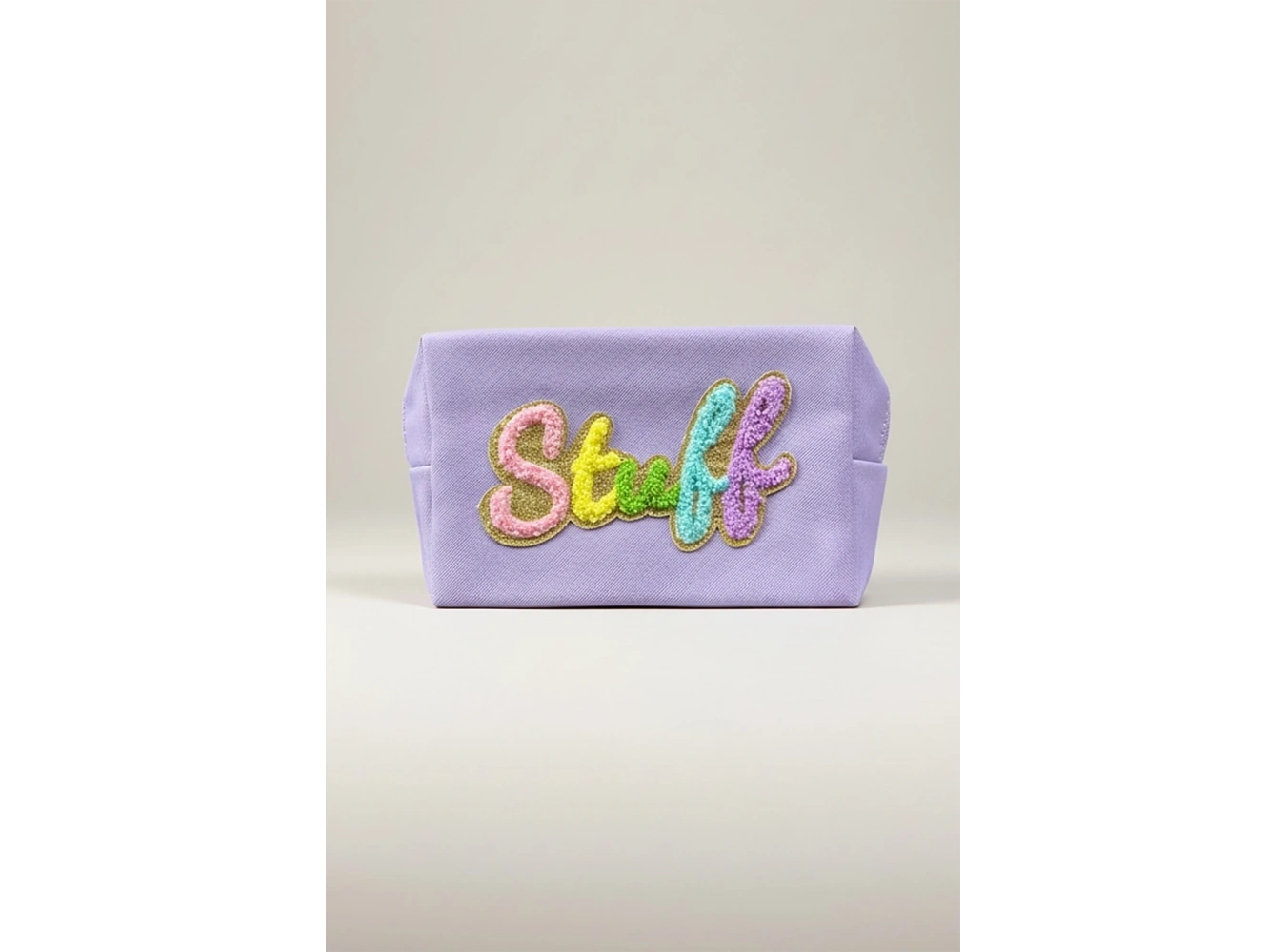 Mor Renk Stuff Yazılı Makyaj Çantası