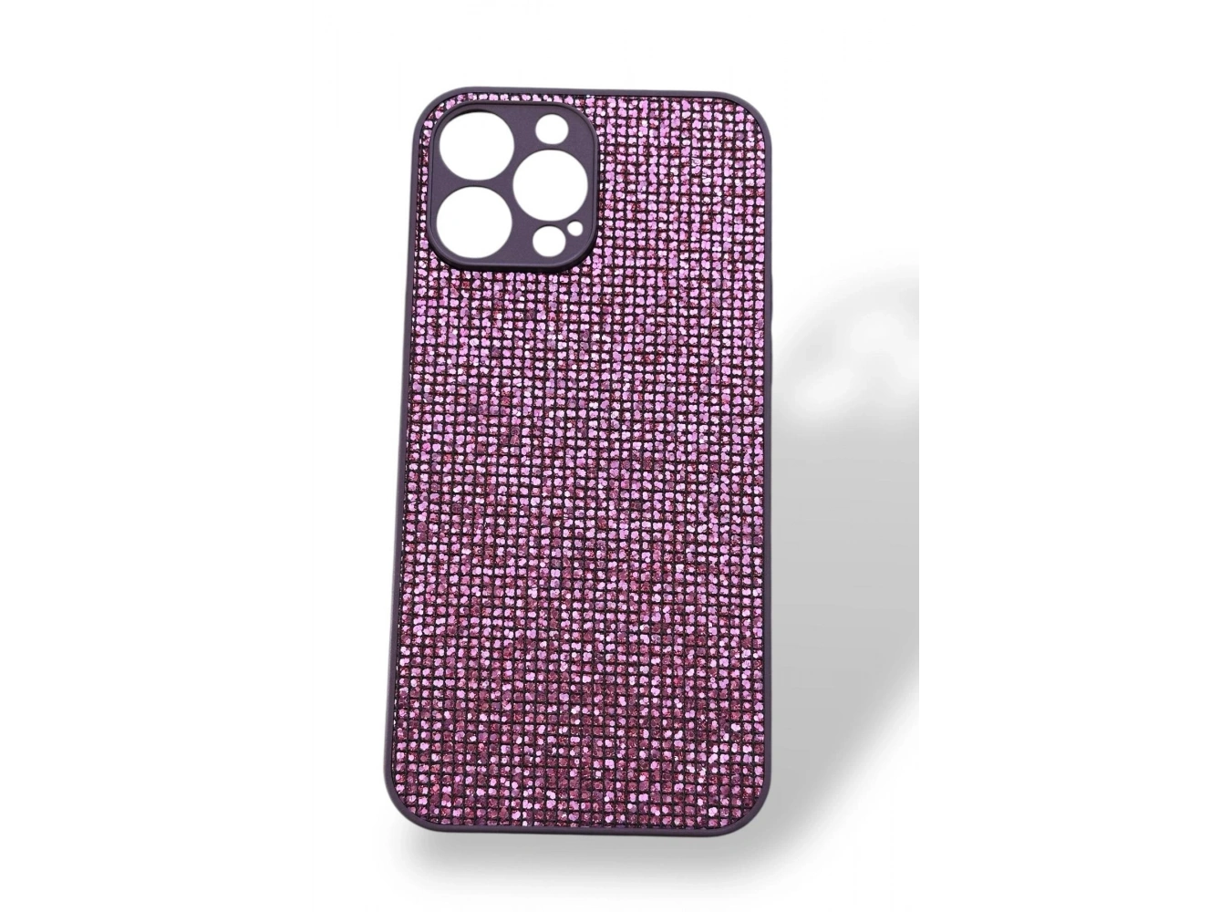 Mor Renk Taş Detaylı 13 Pro Max Telefon Kılıfı