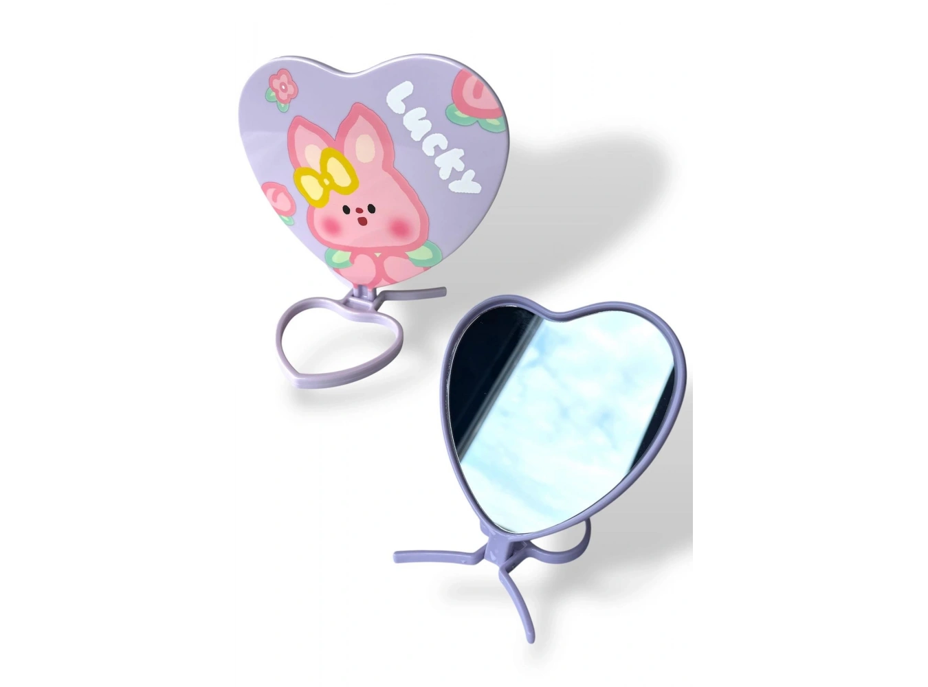 Mor Renk Tavşan Figürlü Masa Aynası