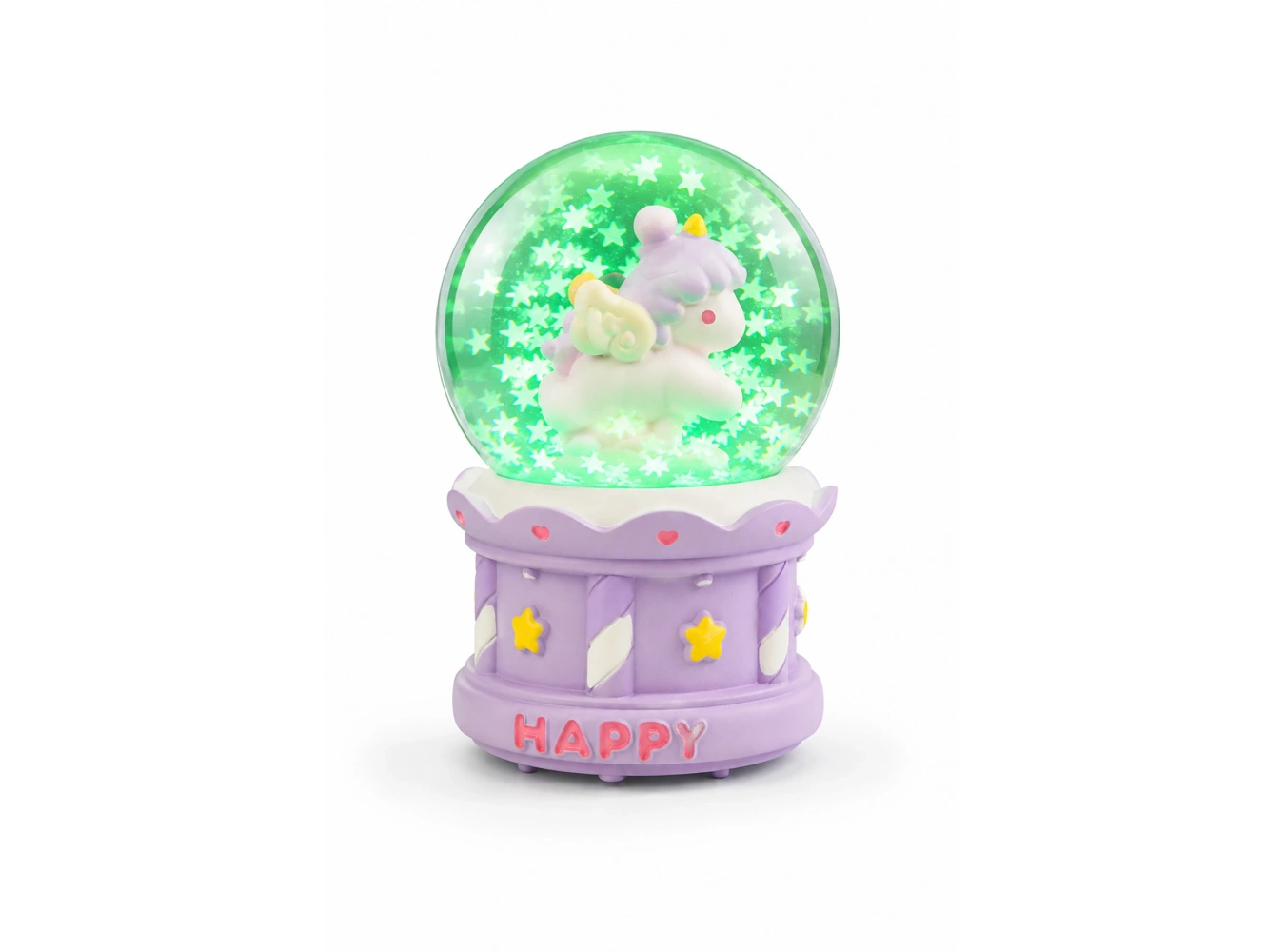 Mor Renk Unicorn Figürlü Işıklı Mini Küre