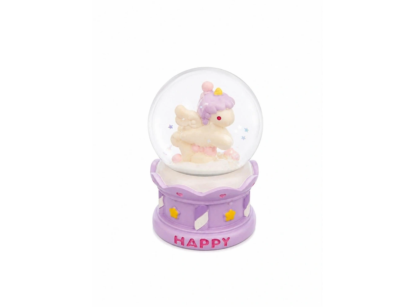Mor Renk Unicorn Işıklı Küçük Kar Küresi