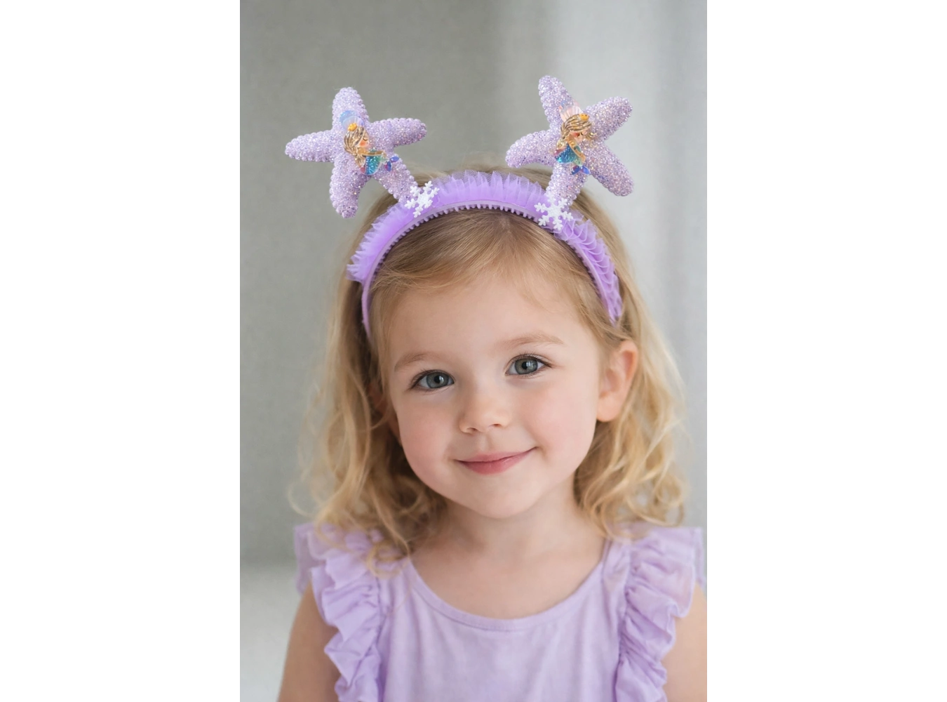 Mor Renk Yıldız Figürlü Çocuk Taç