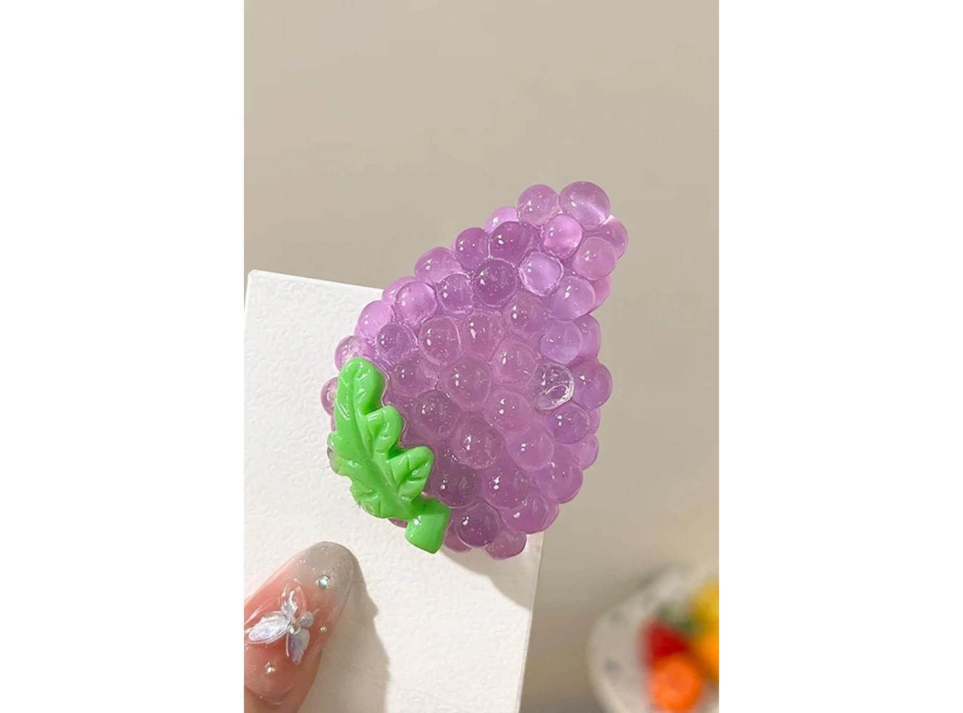 Mor Üzüm Figürlü Yan Toka