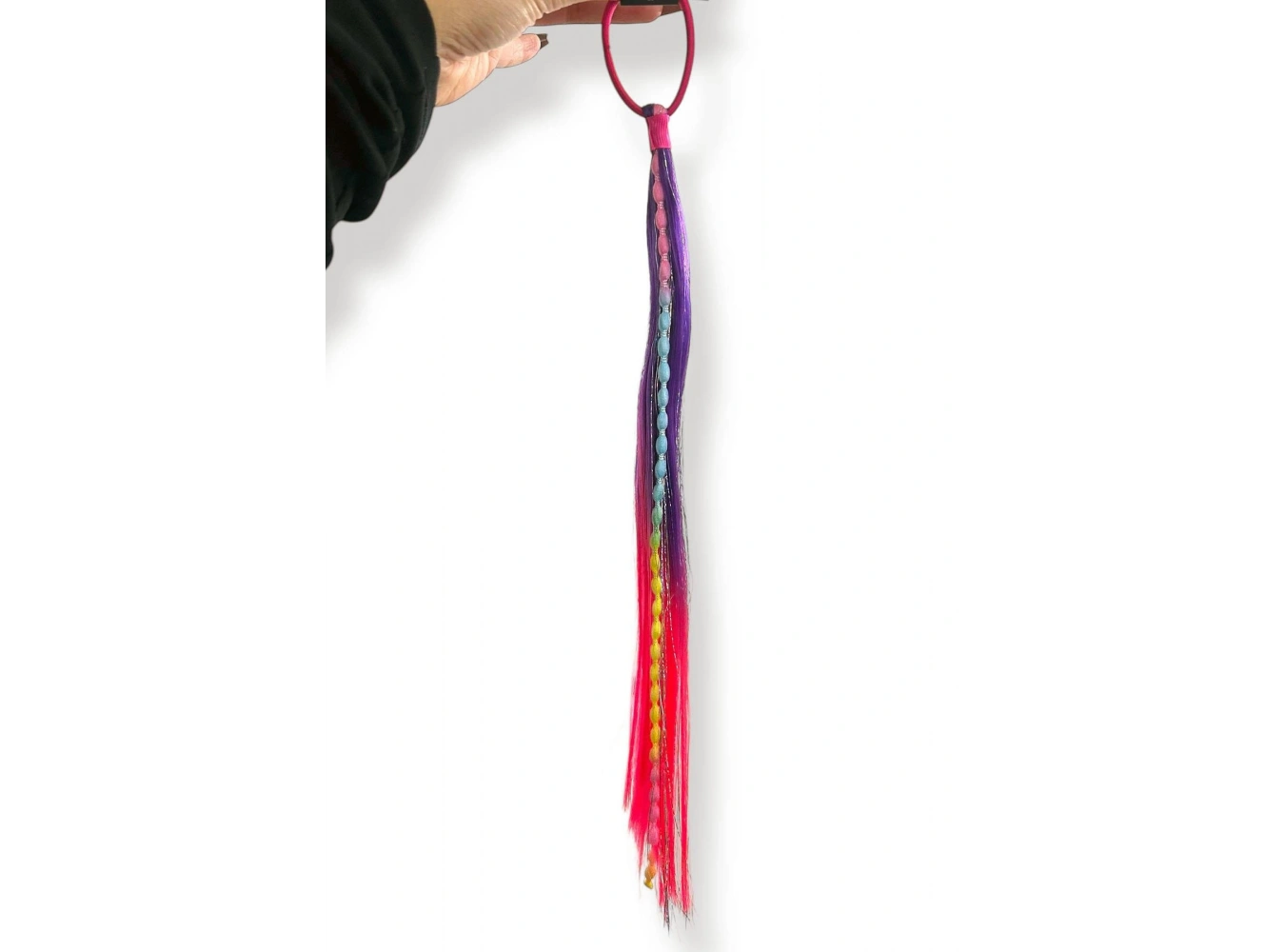 Mor Ve Fuşya Renk Saç Detaylı Lastik Toka