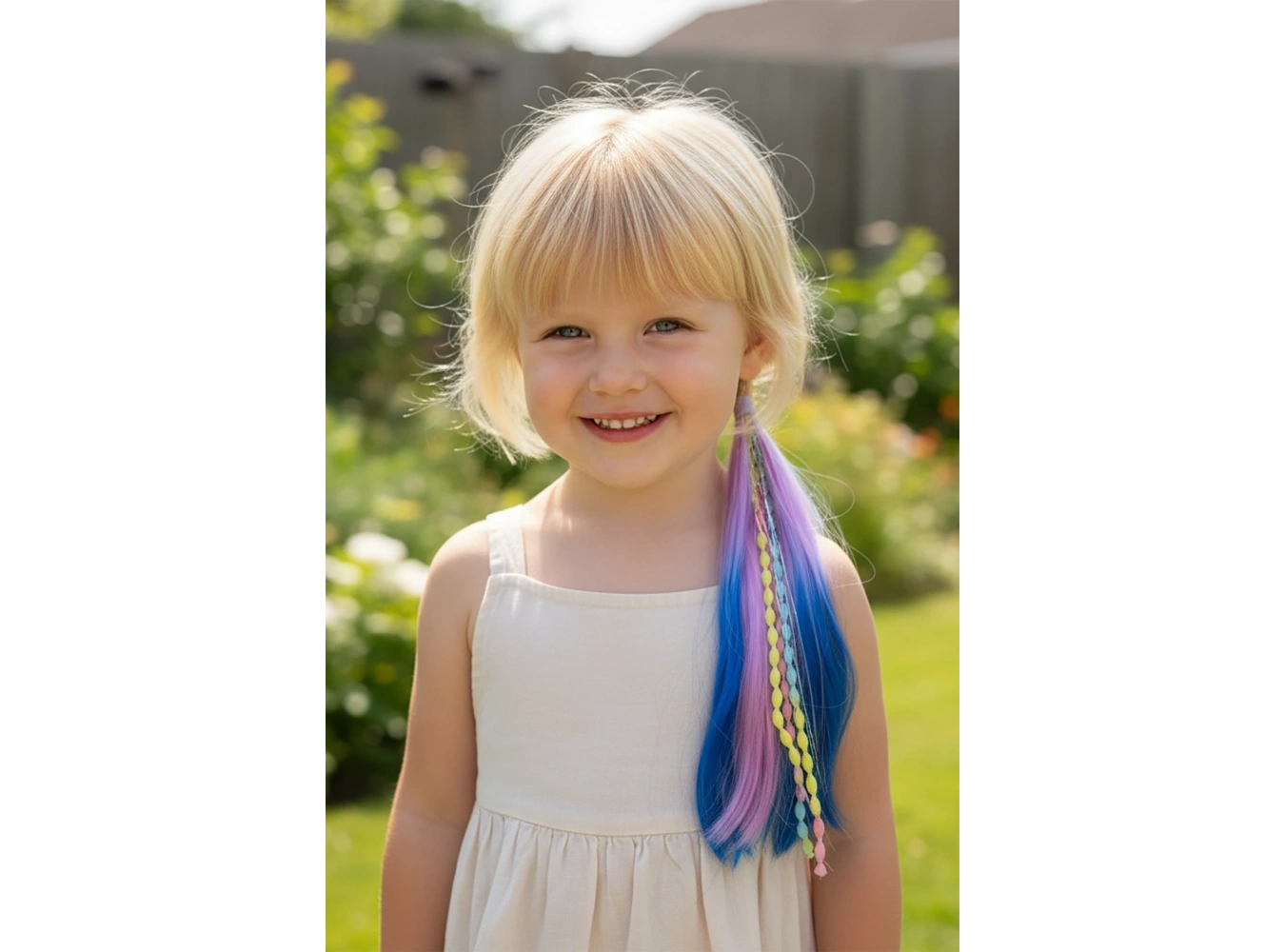 Mor Ve Mavi Renk Saç Detaylı Lastik Toka