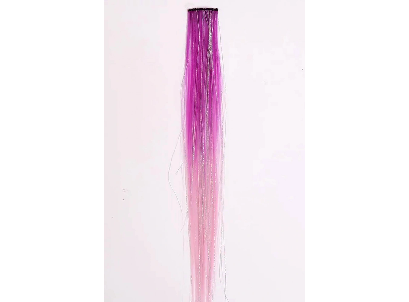 Mor Ve Pembe Renk Simli Yan Postiş (50cm)