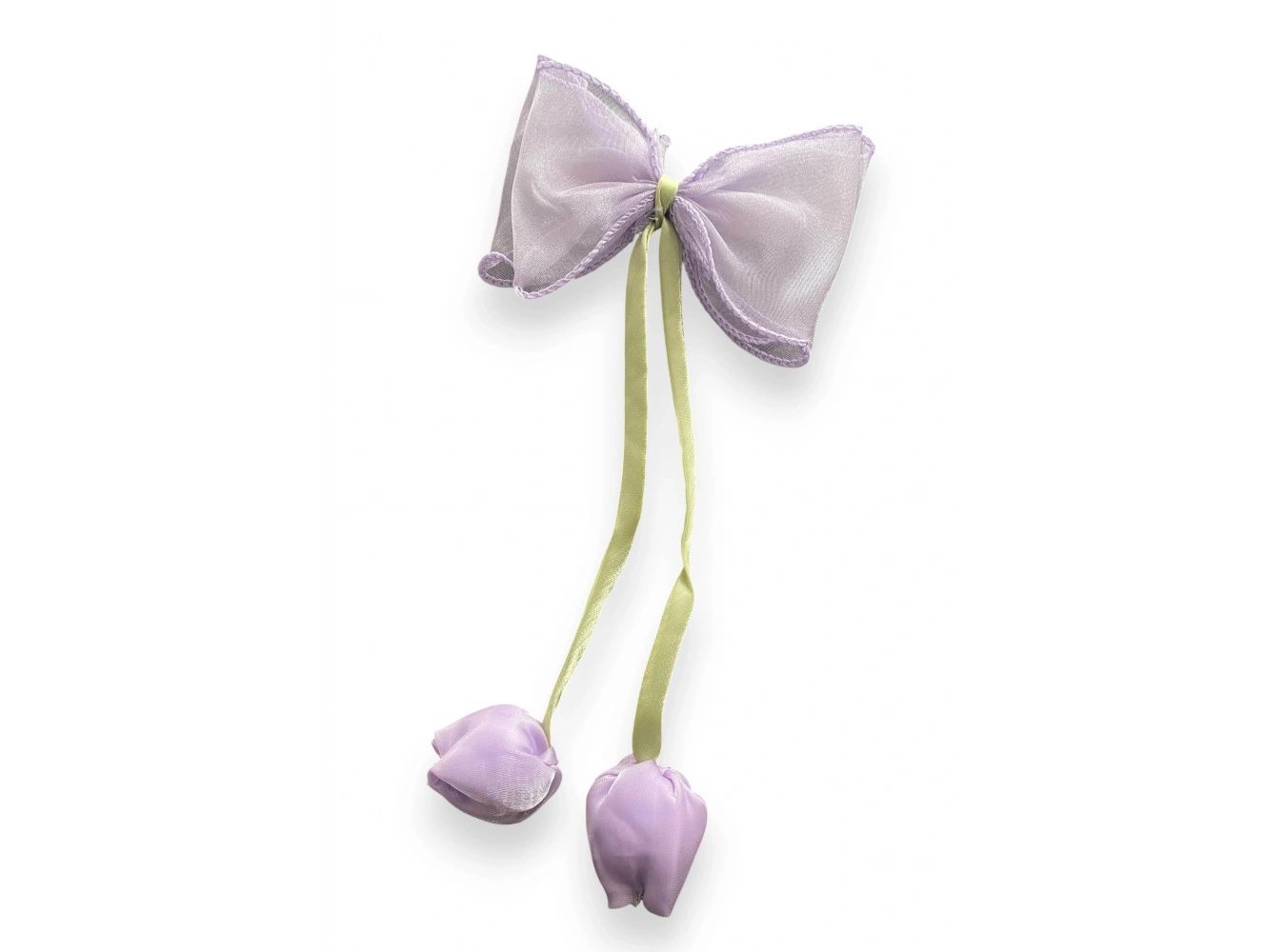 Mor Ve Yeşil Renk Lale Figürlü Kurdele Otomat Toka