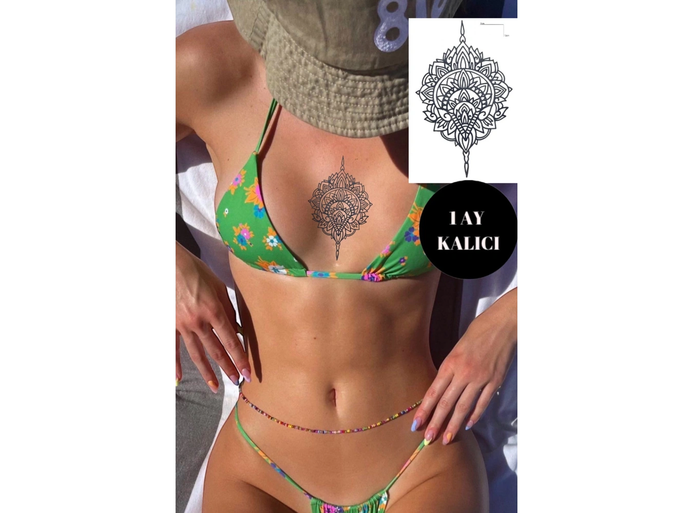 Motif Figürlü 12 Saat Sonra Kararan Geçici Dövme Tattoo