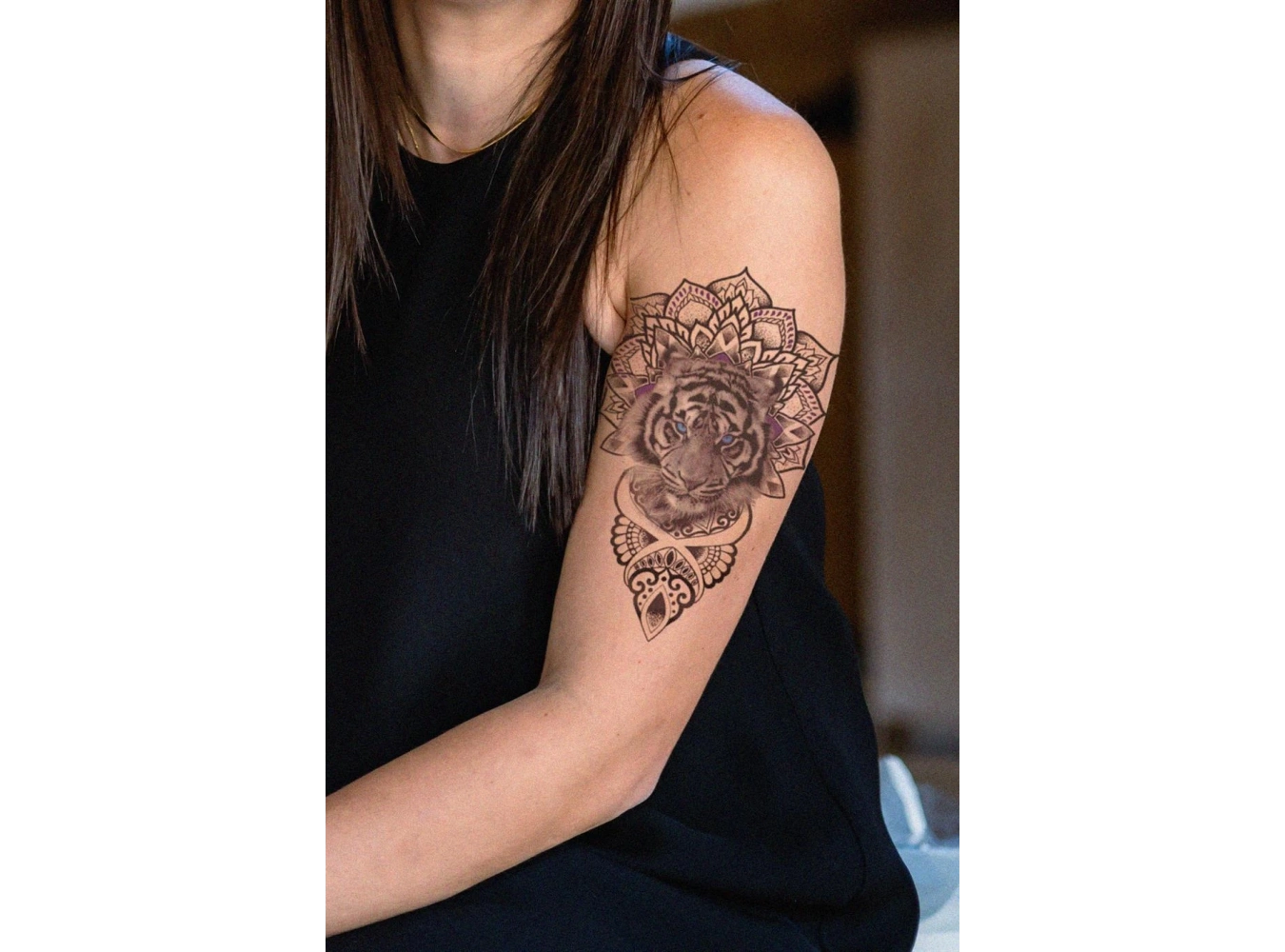 Motifli Bengal Kaplanı Geçici Dövme Tattoo