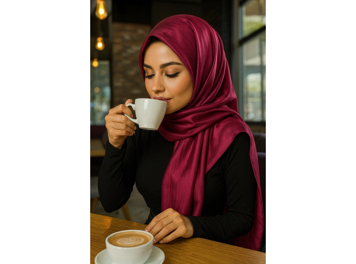 Mürdüm Renk Tafta Şal