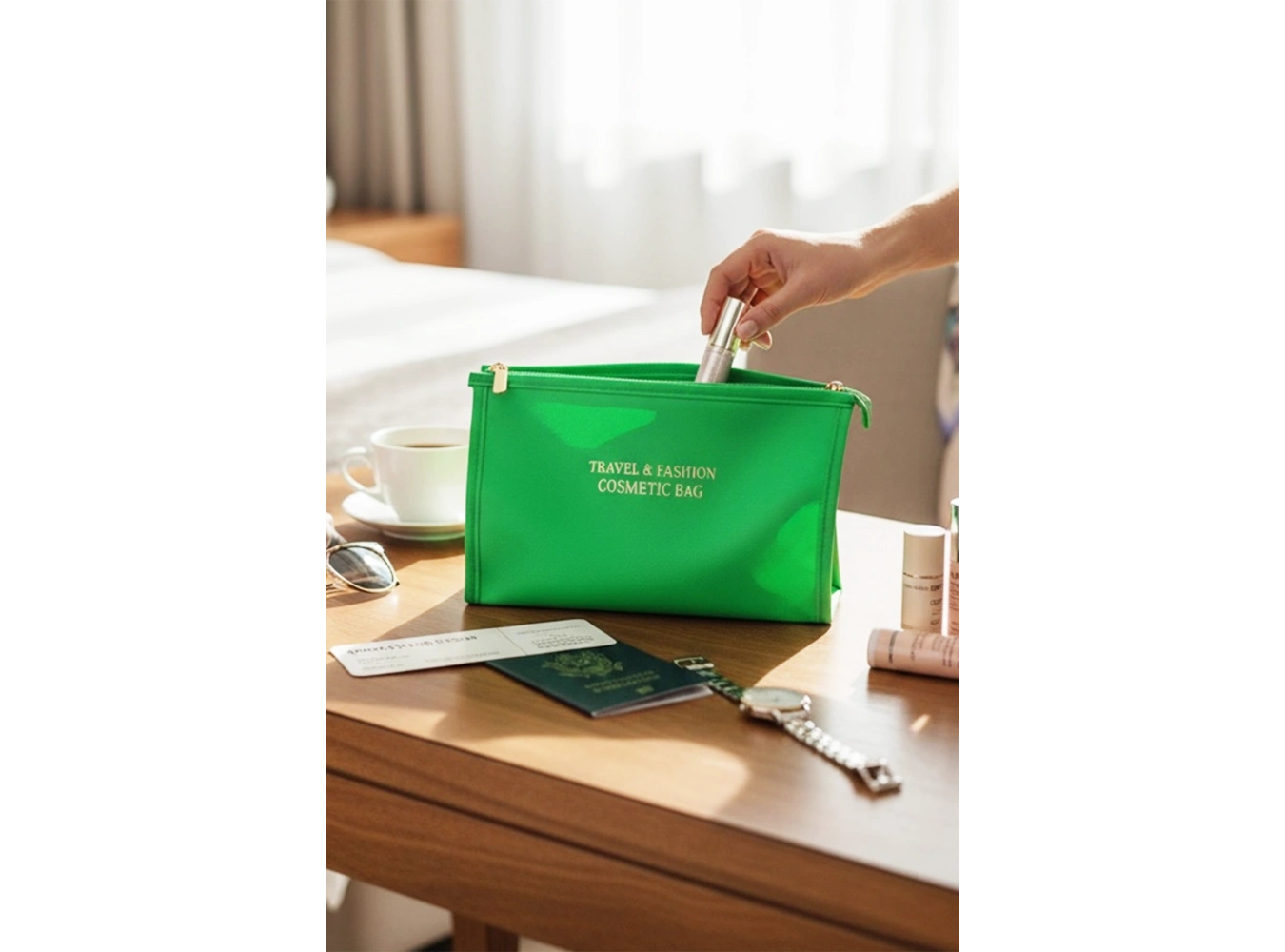 Neon Yeşil Makyaj Çantası