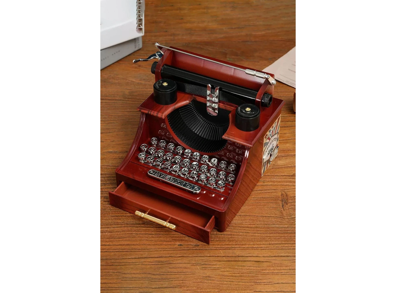 Nostaljik Tasarım Daktilo Hareketli Müzik Kutusu