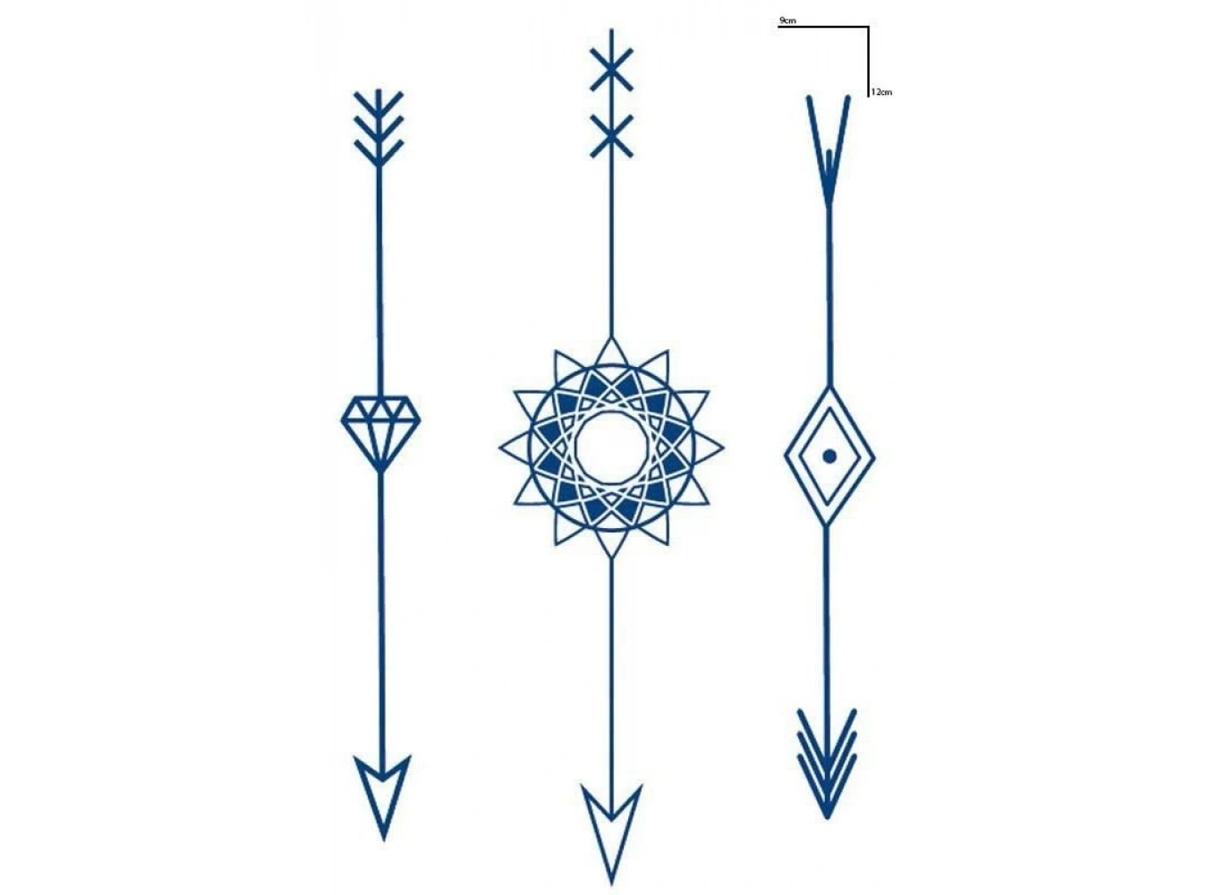 Ok Figürlü 12 Saat Sonra Kararan Geçici Mini Dövme Tattoo