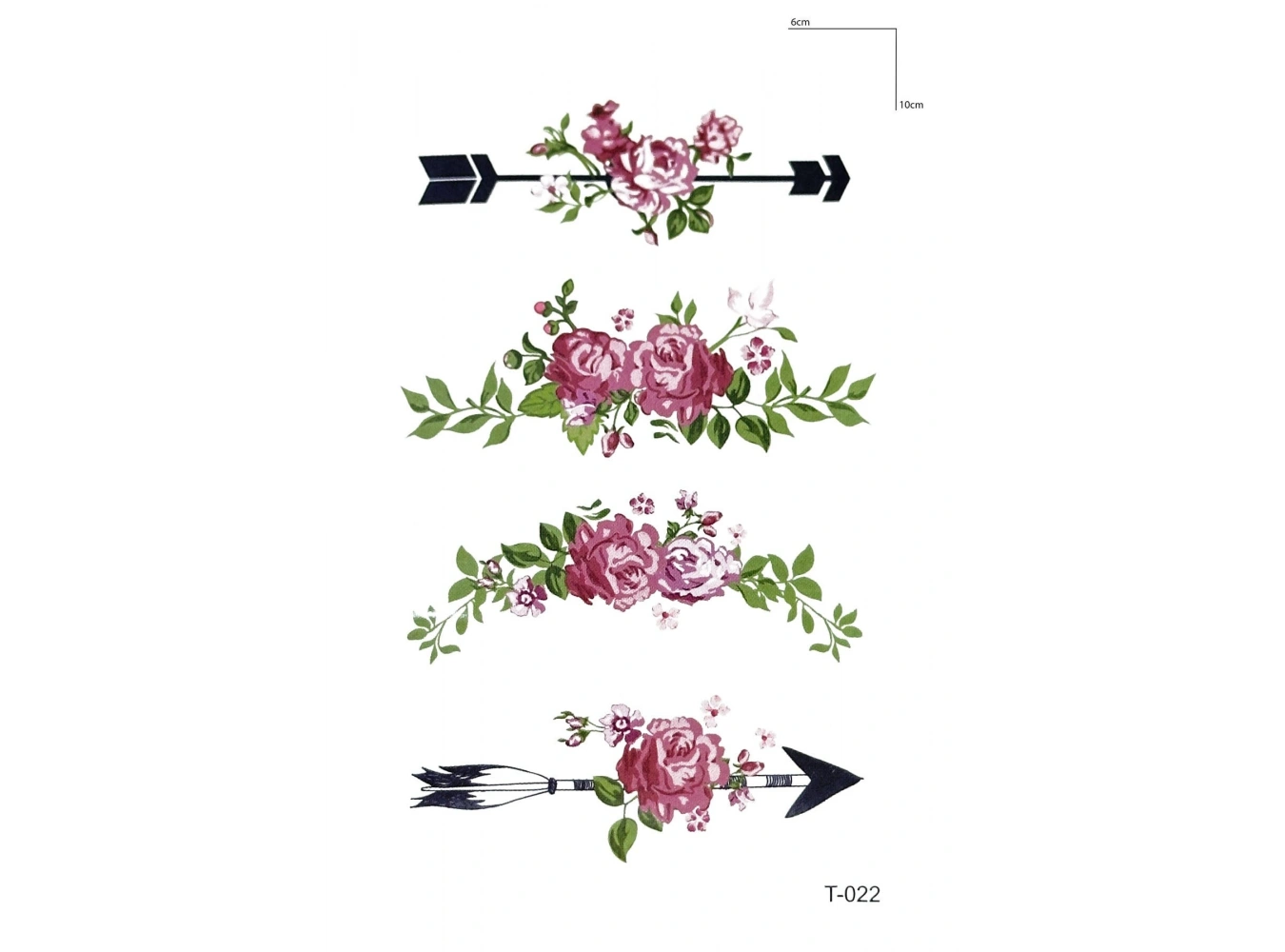 Ok ve Gül Mini Geçici Dövme Tattoo