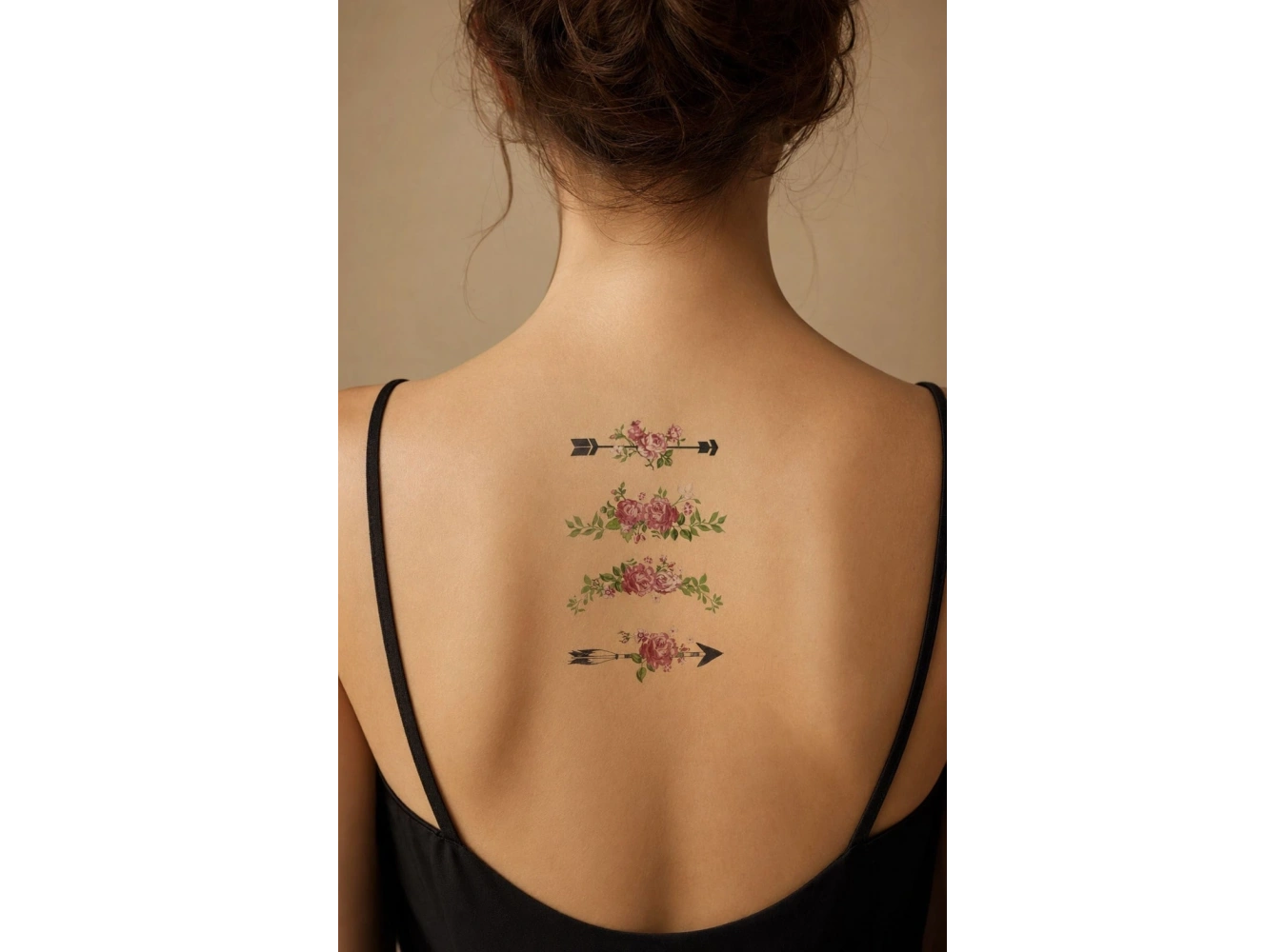 Ok ve Gül Mini Geçici Dövme Tattoo