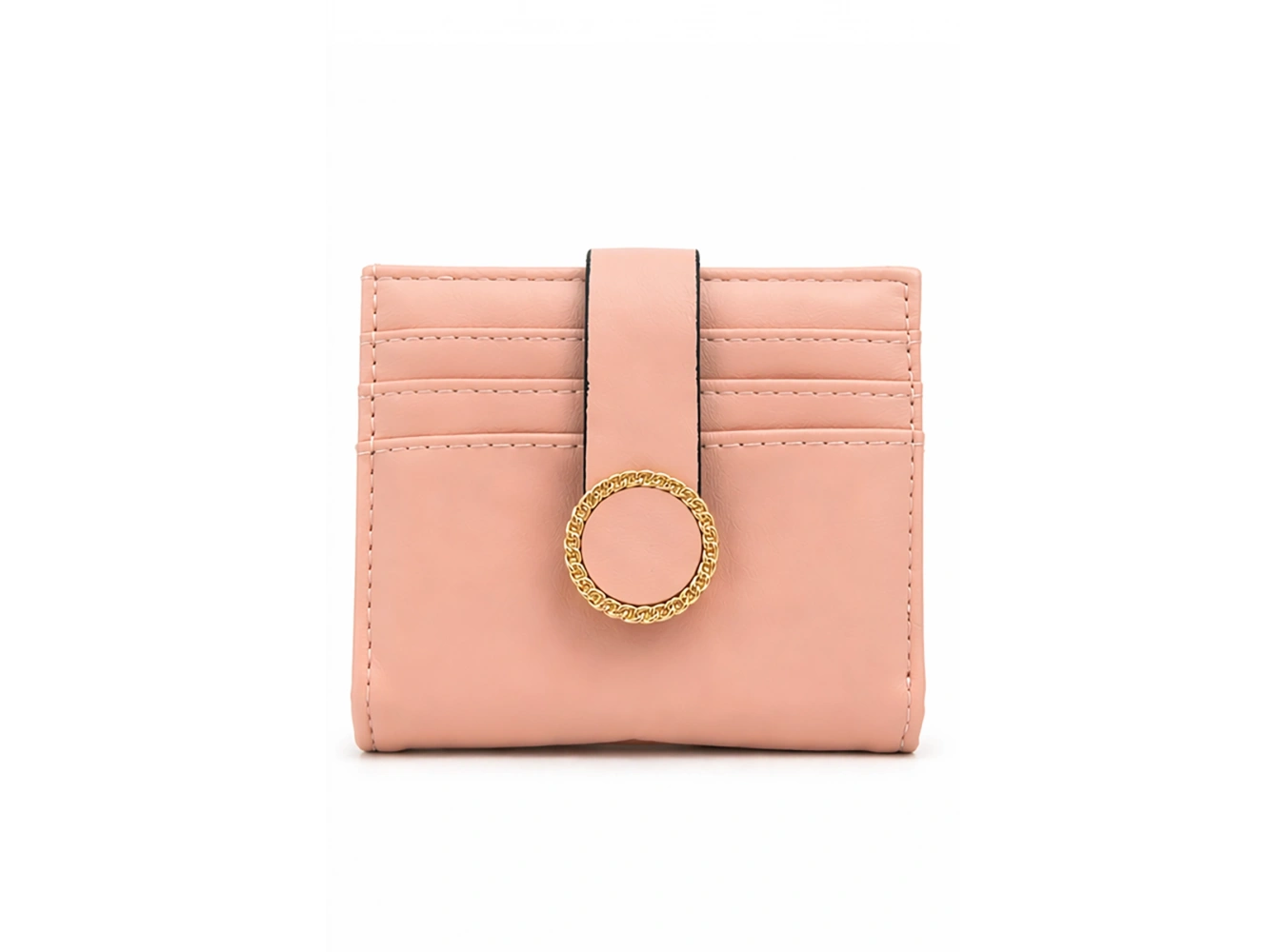Pembe Renk 2 Bölmeli Deri Kadın Kartlık/Cüzdan
