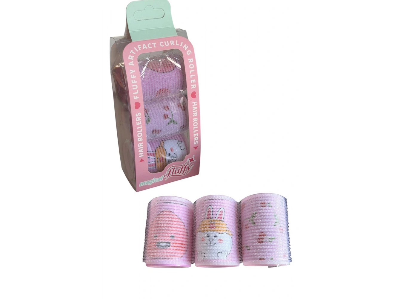 Pembe Renk 3lü Bigudi Set