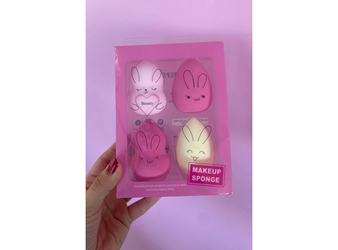 Pembe Renk 4´lü Makyaj Süngeri